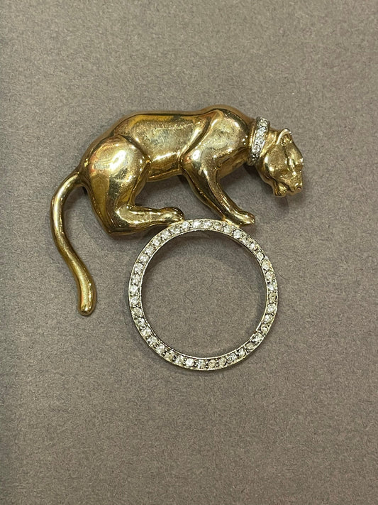 Brooch Panther, 800, silver