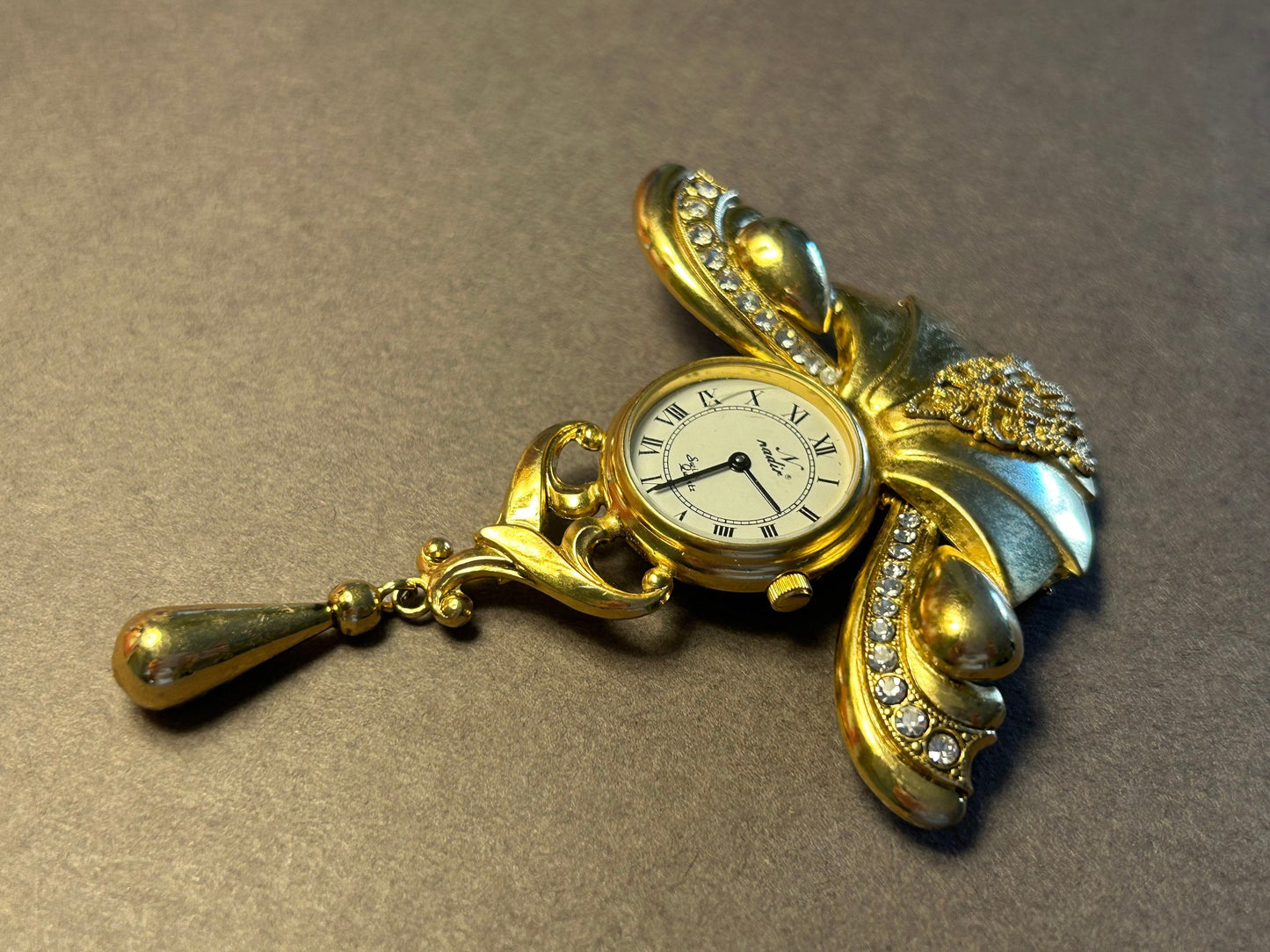 Brooch-watch, vintage, Nadir