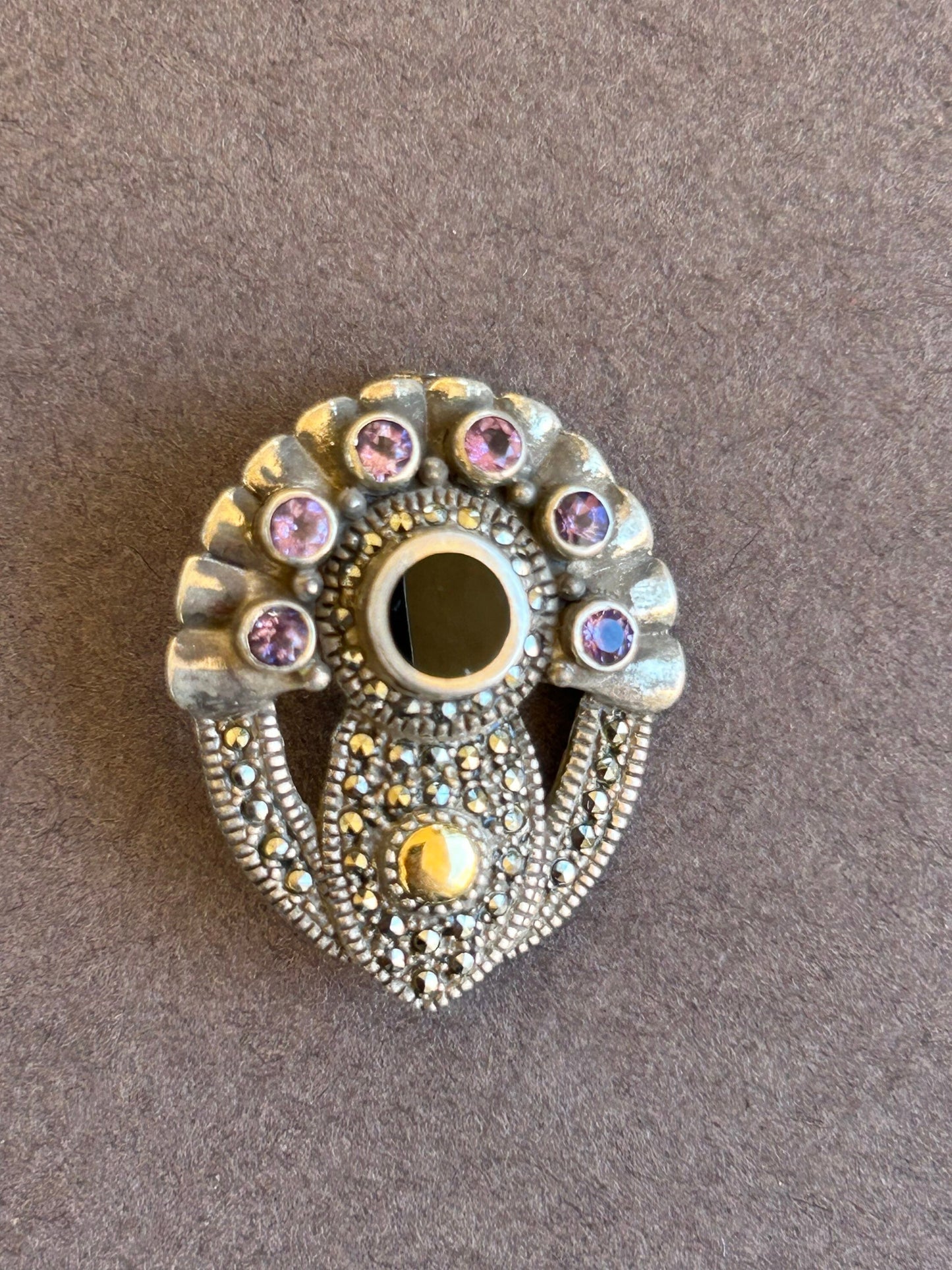 Antique brooch, silver and gold 1