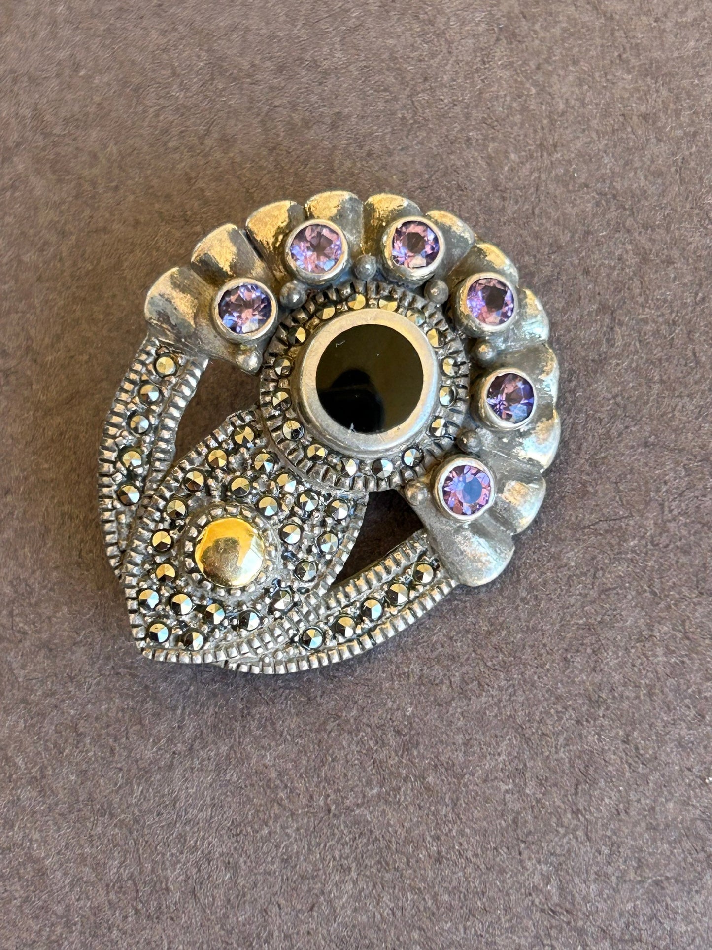 Antique brooch, silver and gold 1