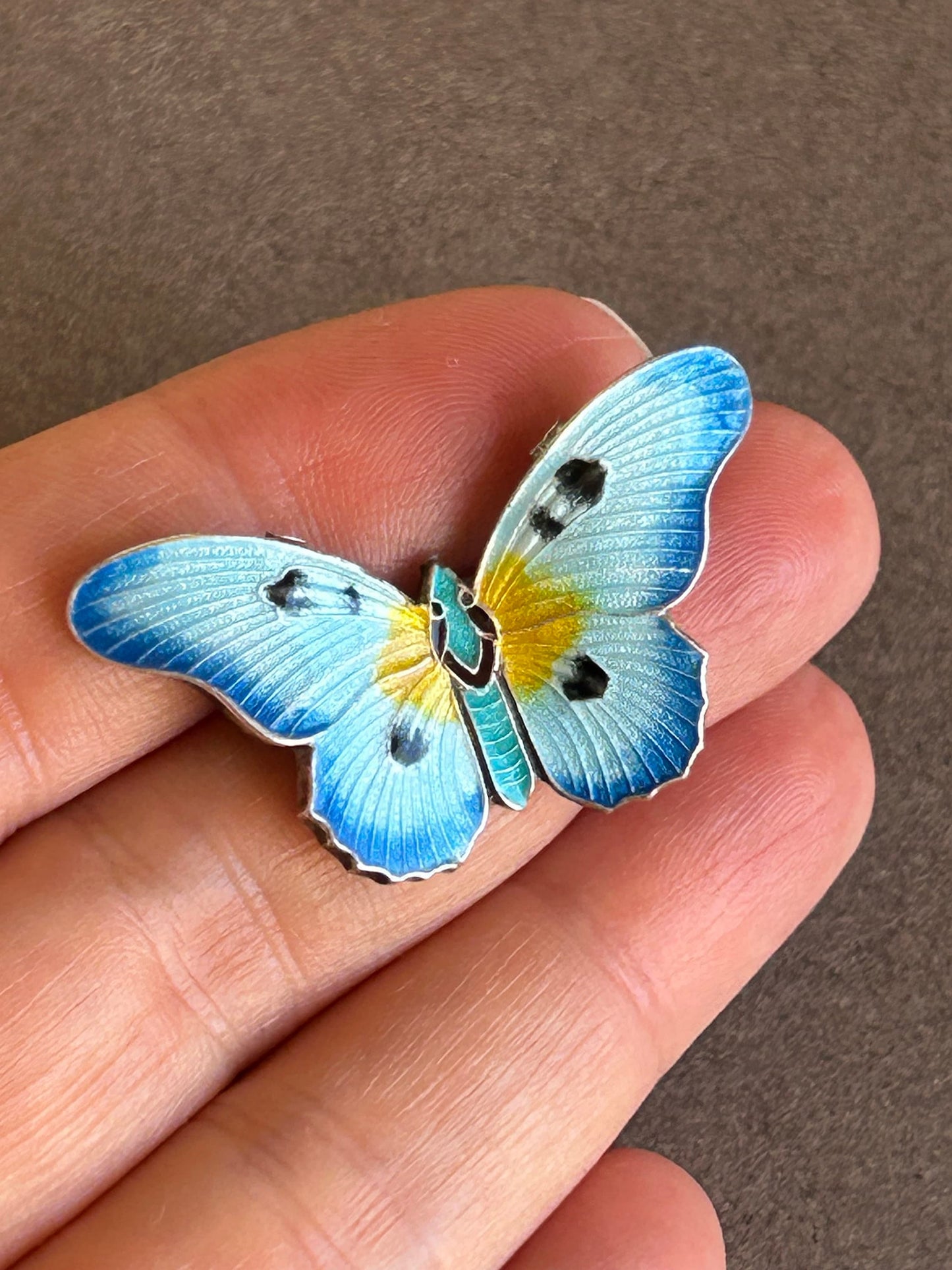 Brooch vintage, sterling, butterfly, 4x2cm