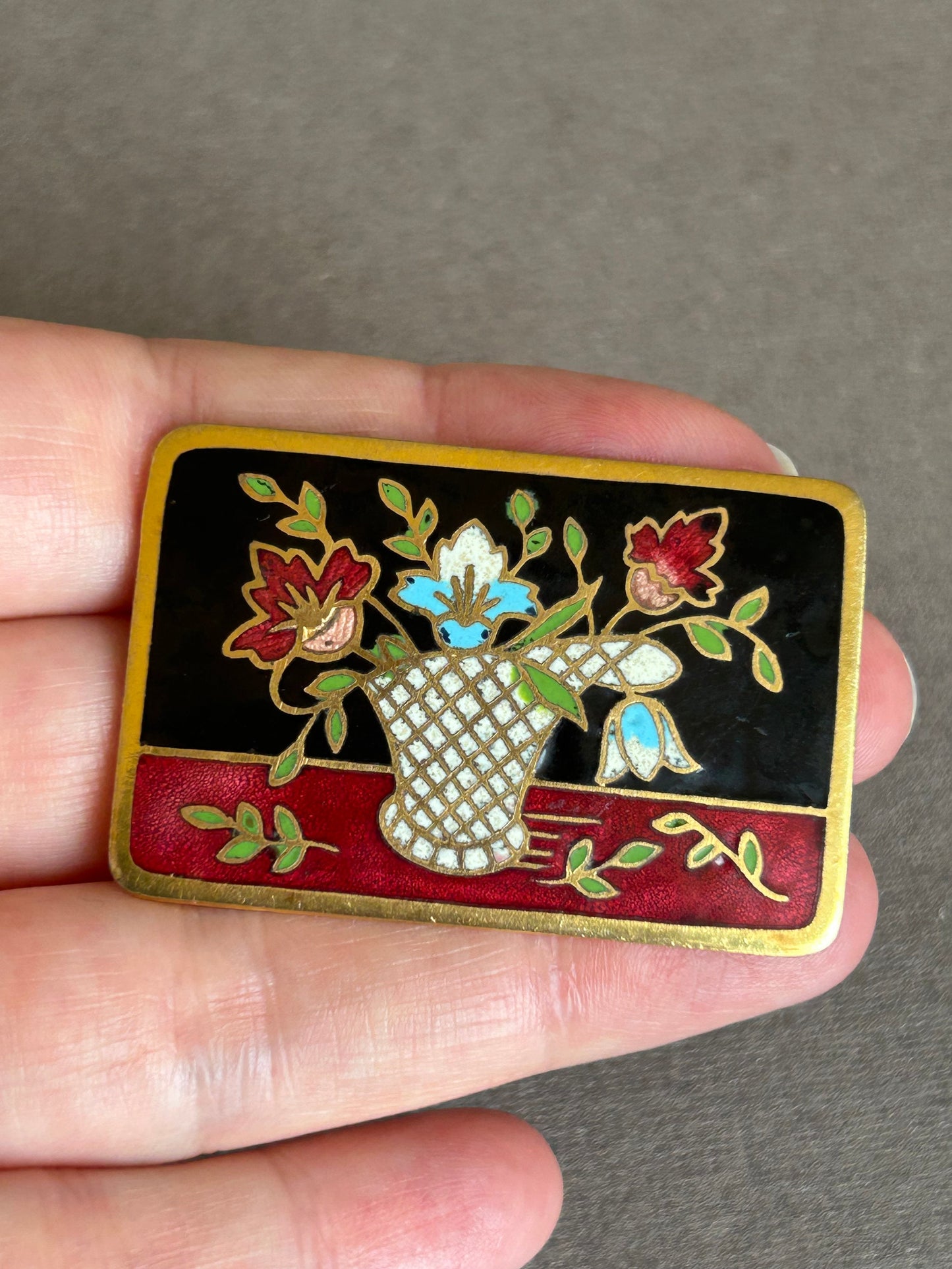 Antique enamel brooch