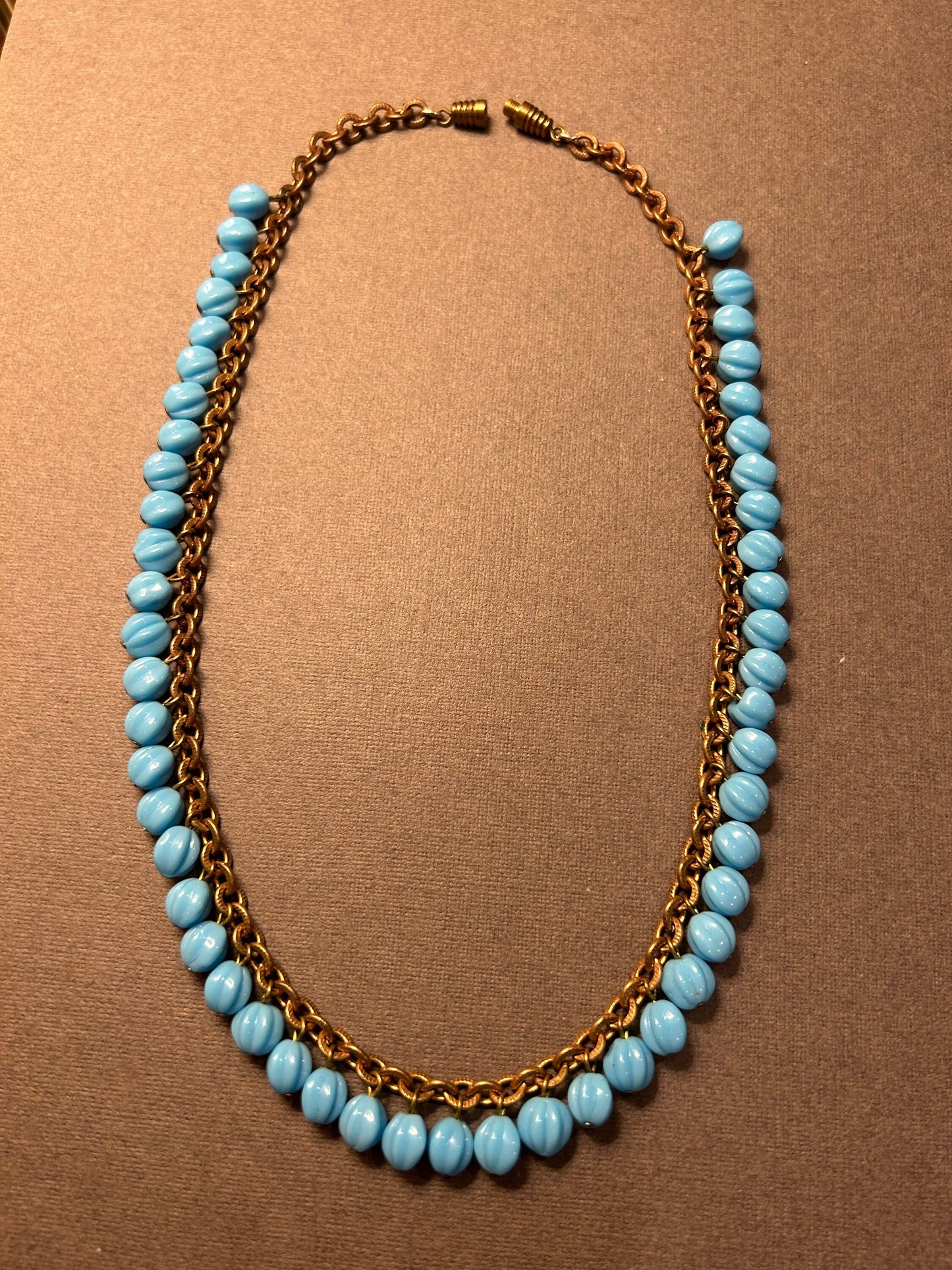 Antique necklace blu glass