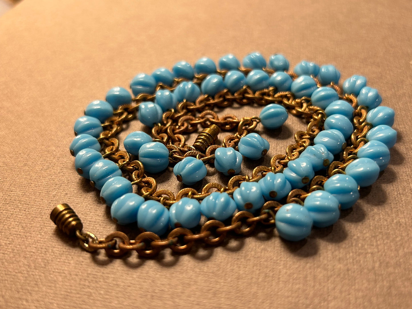 Antique necklace blu glass