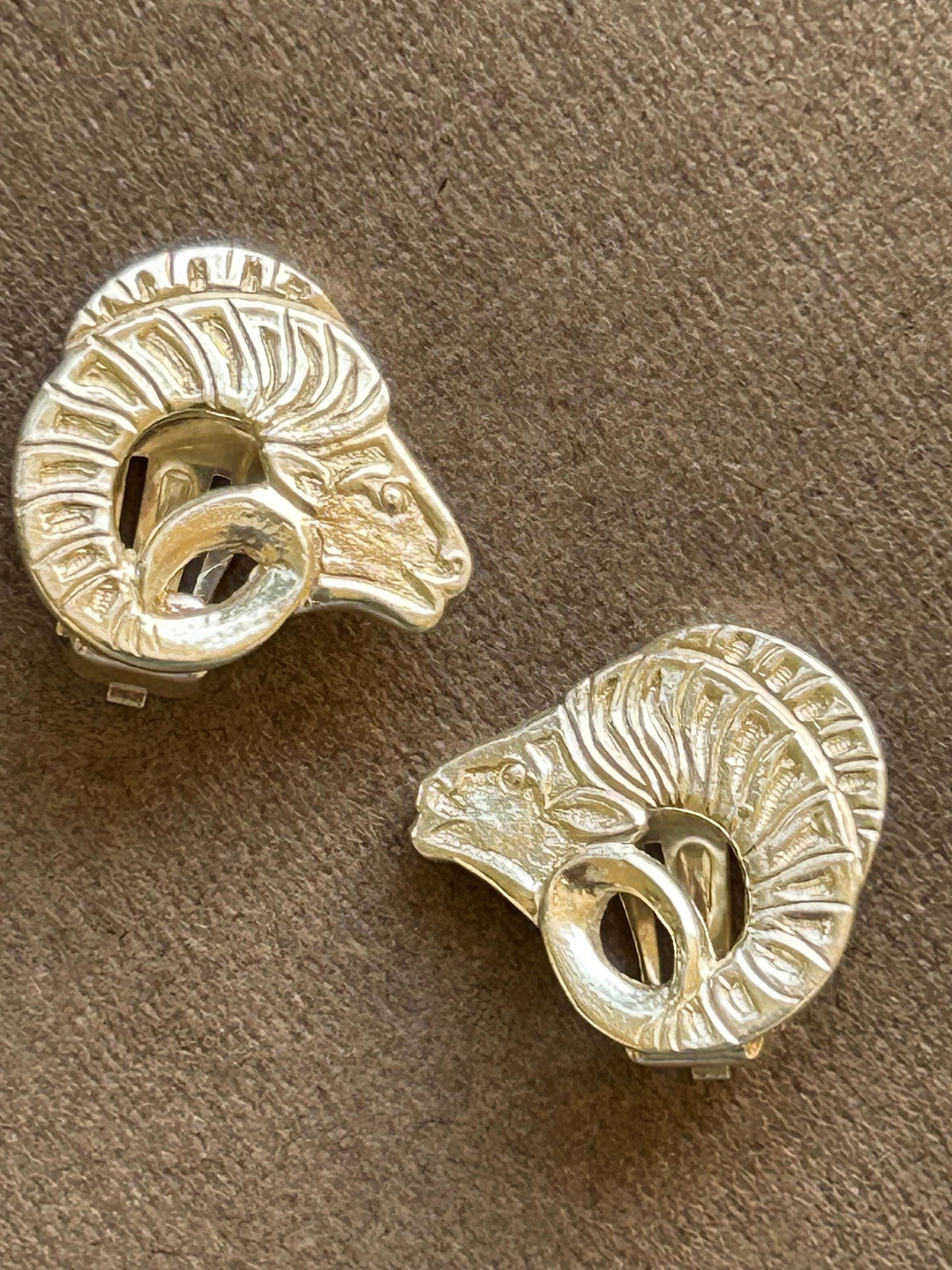 Silver clip on earrings  Aries