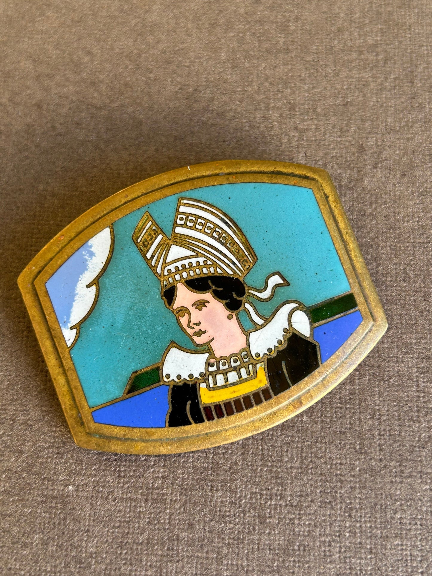 Antique enamel brooch