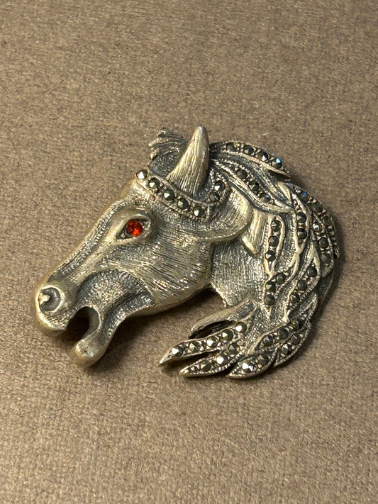 Brooch vintage Horse  925