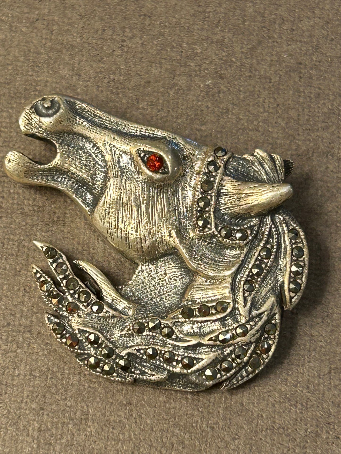 Brooch vintage Horse  925