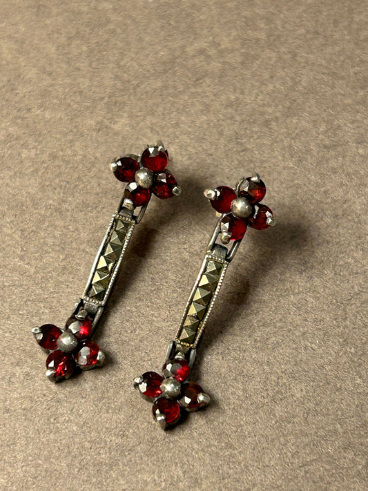 Garnet earrings vintage 925