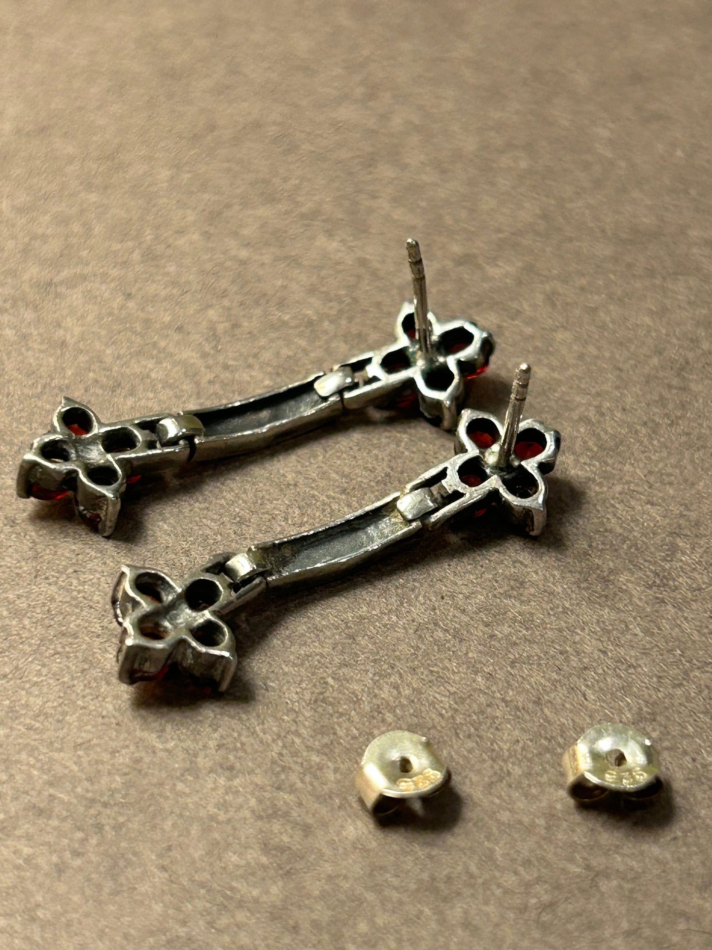 Garnet earrings vintage 925