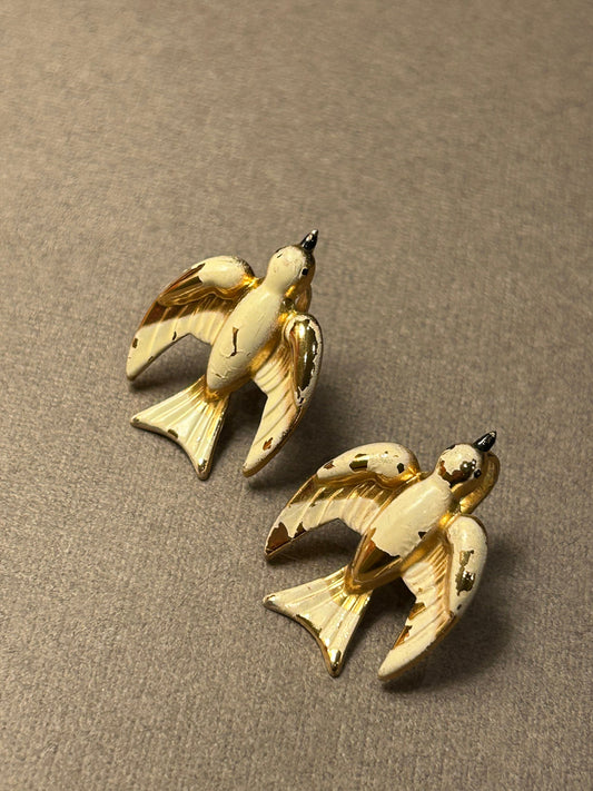 Coro clip on earrings vintage  Birds