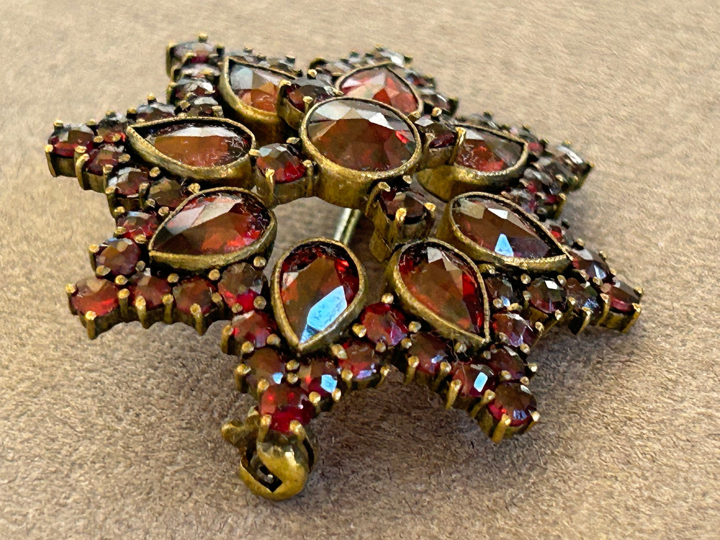 Antique garnet brooch 1900