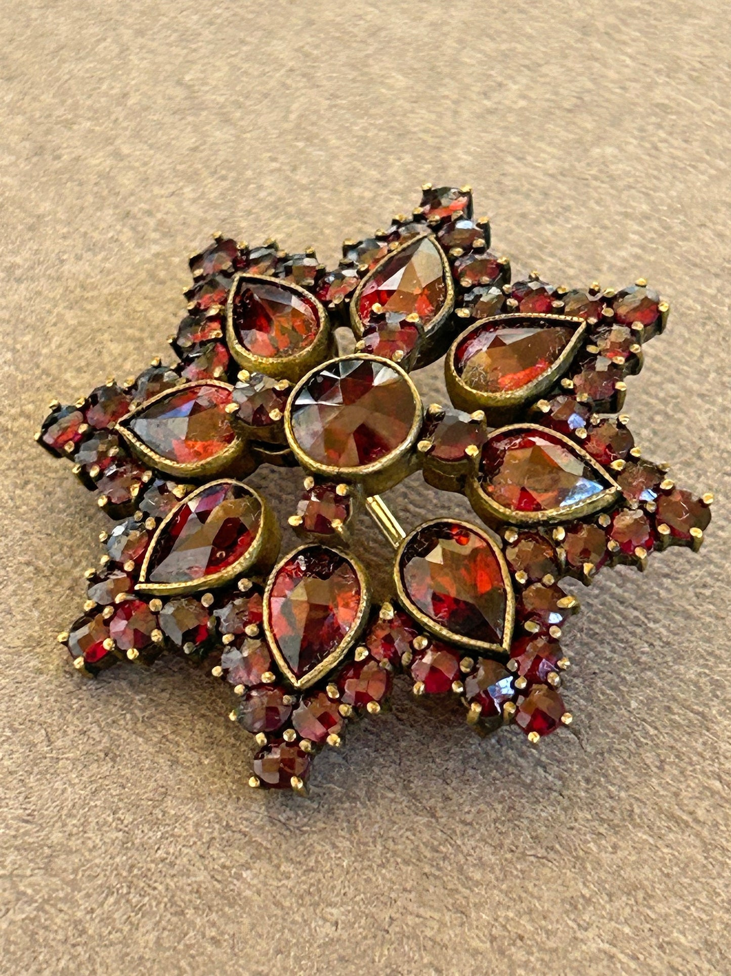 Antique garnet brooch 1900