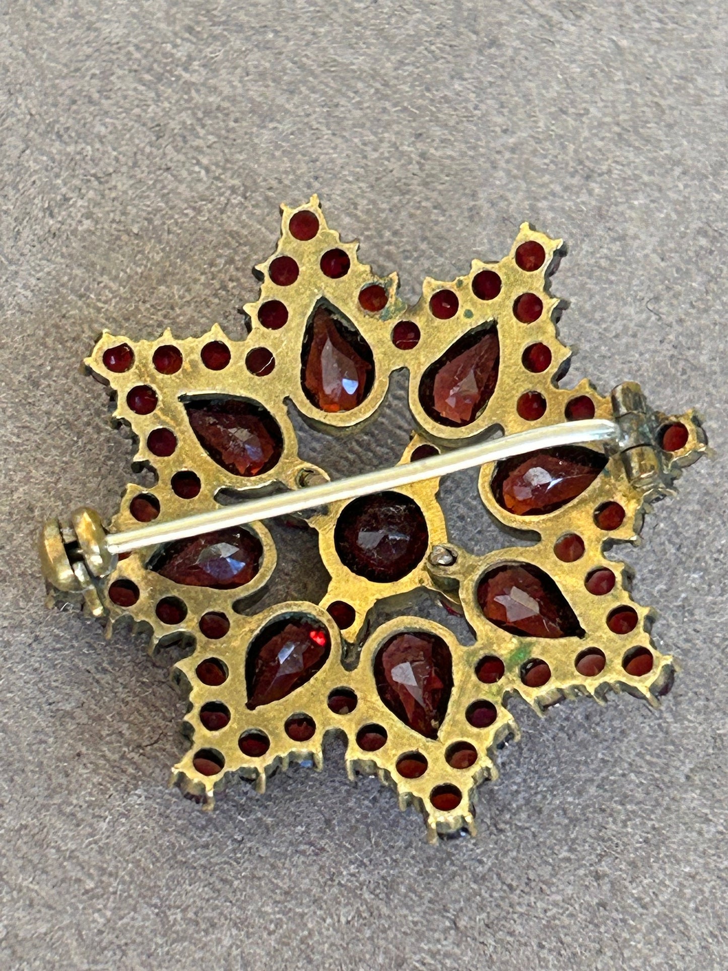 Antique garnet brooch 1900