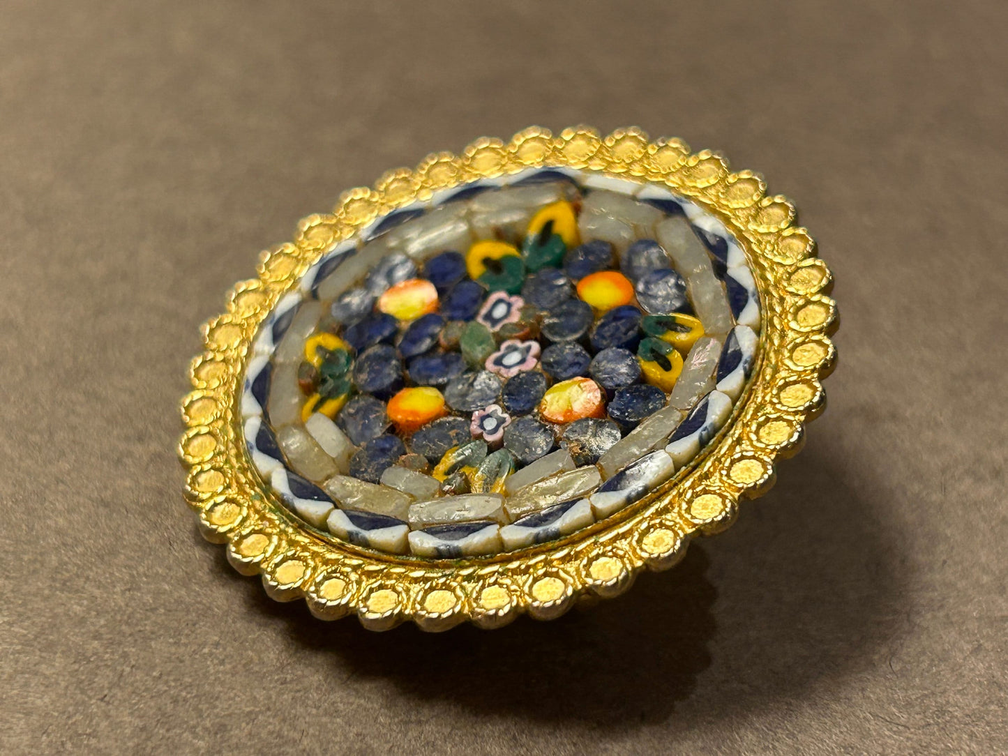 Vintage Italian mosaic brooch