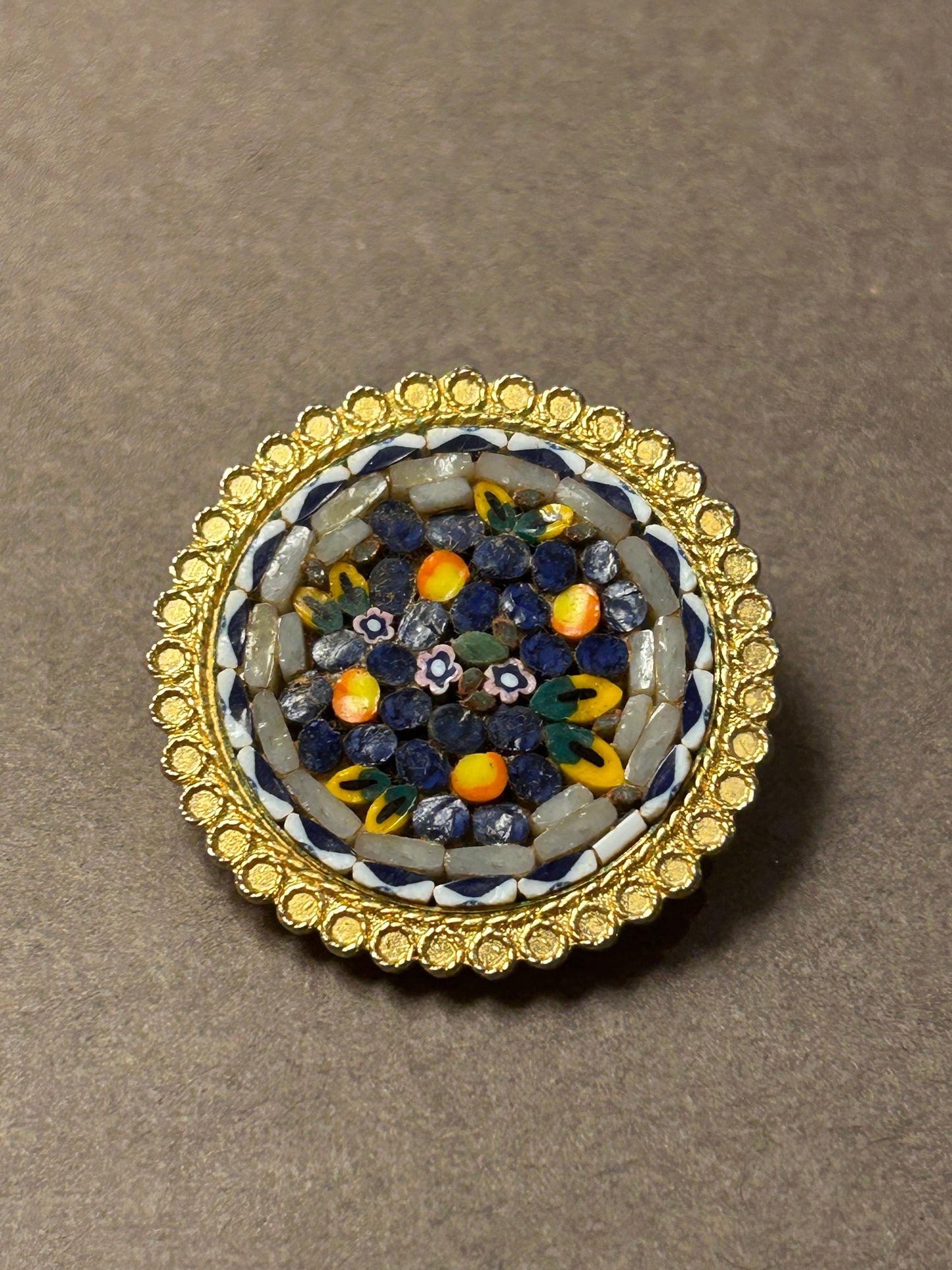 Vintage Italian mosaic brooch