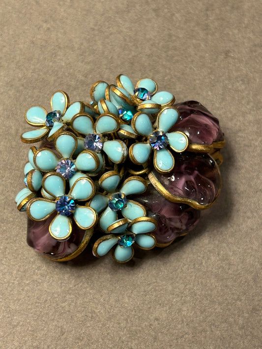 Rare Gripoix glass brooch 1950