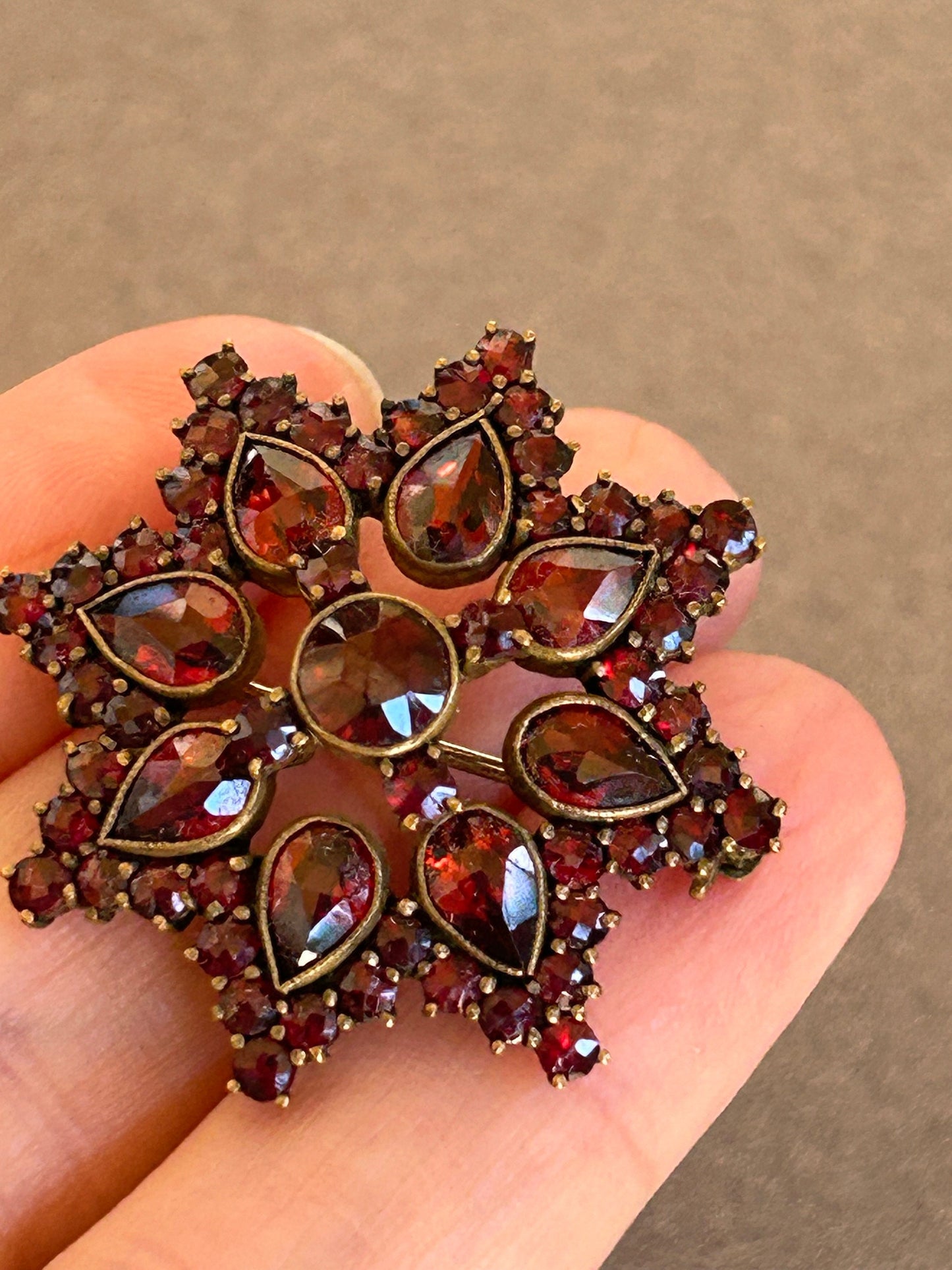 Antique garnet brooch 1900