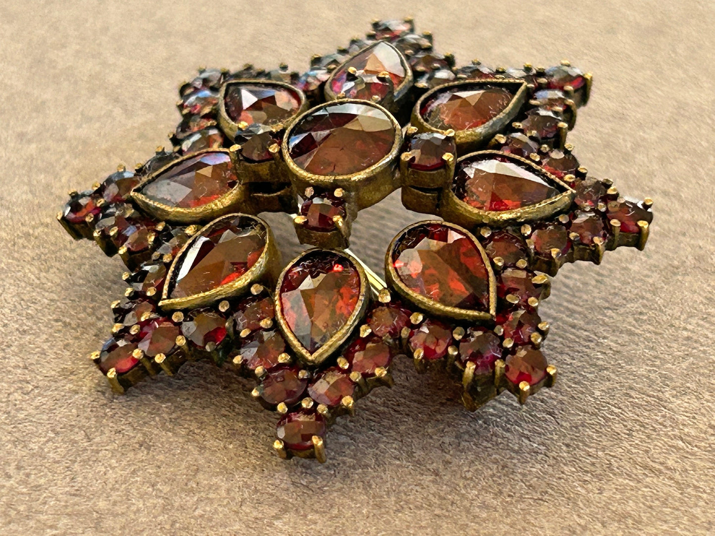 Antique garnet brooch 1900