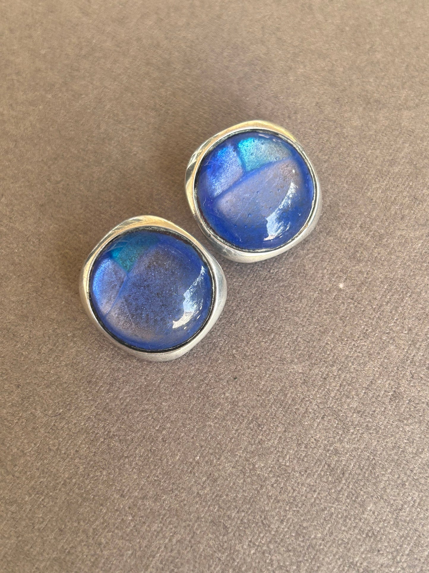 Vintage glass clip on earrings