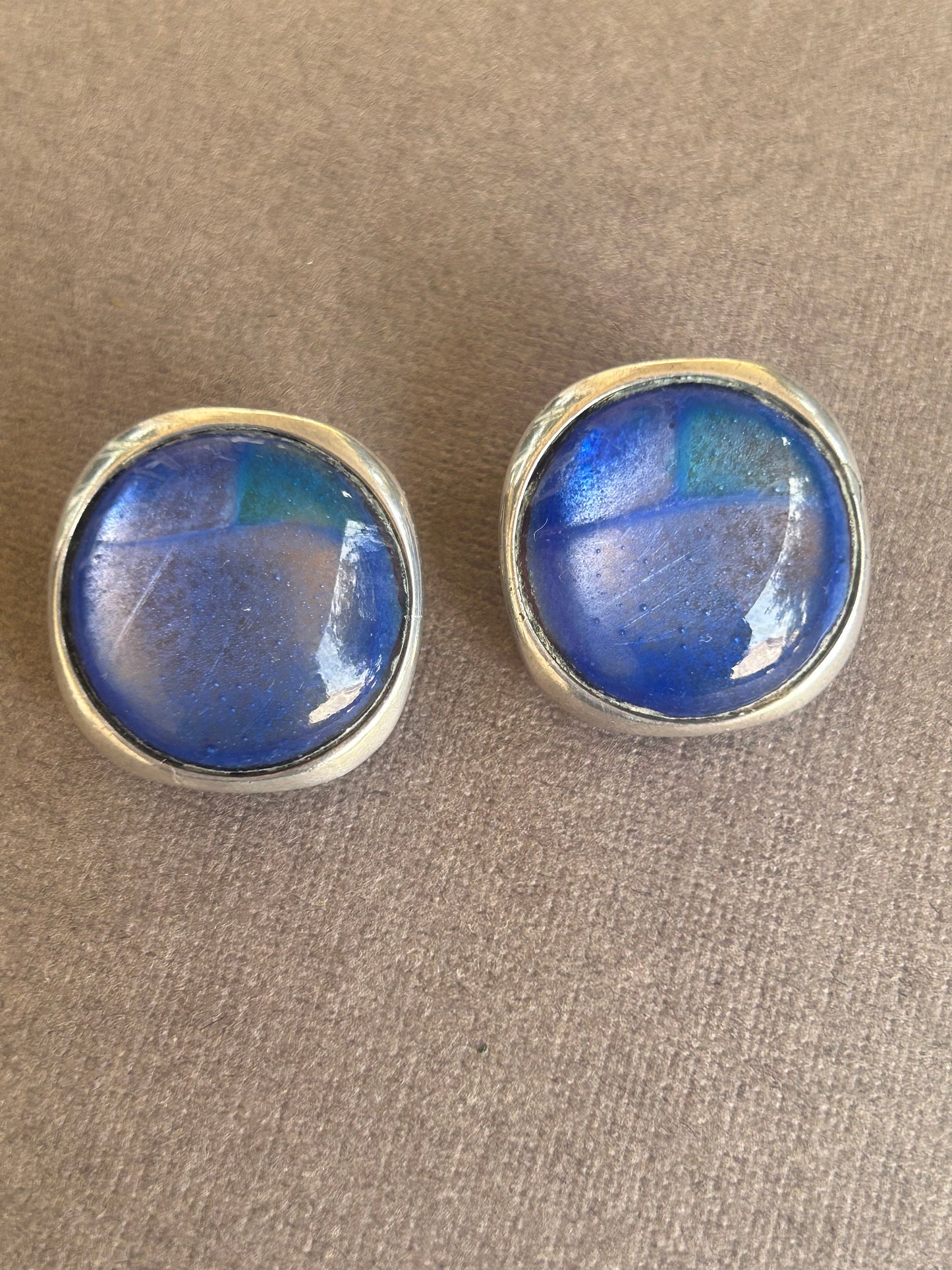 Vintage glass clip on earrings