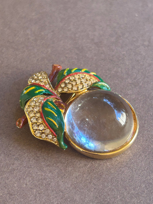 Boucher brooch  enamel and glass vintage