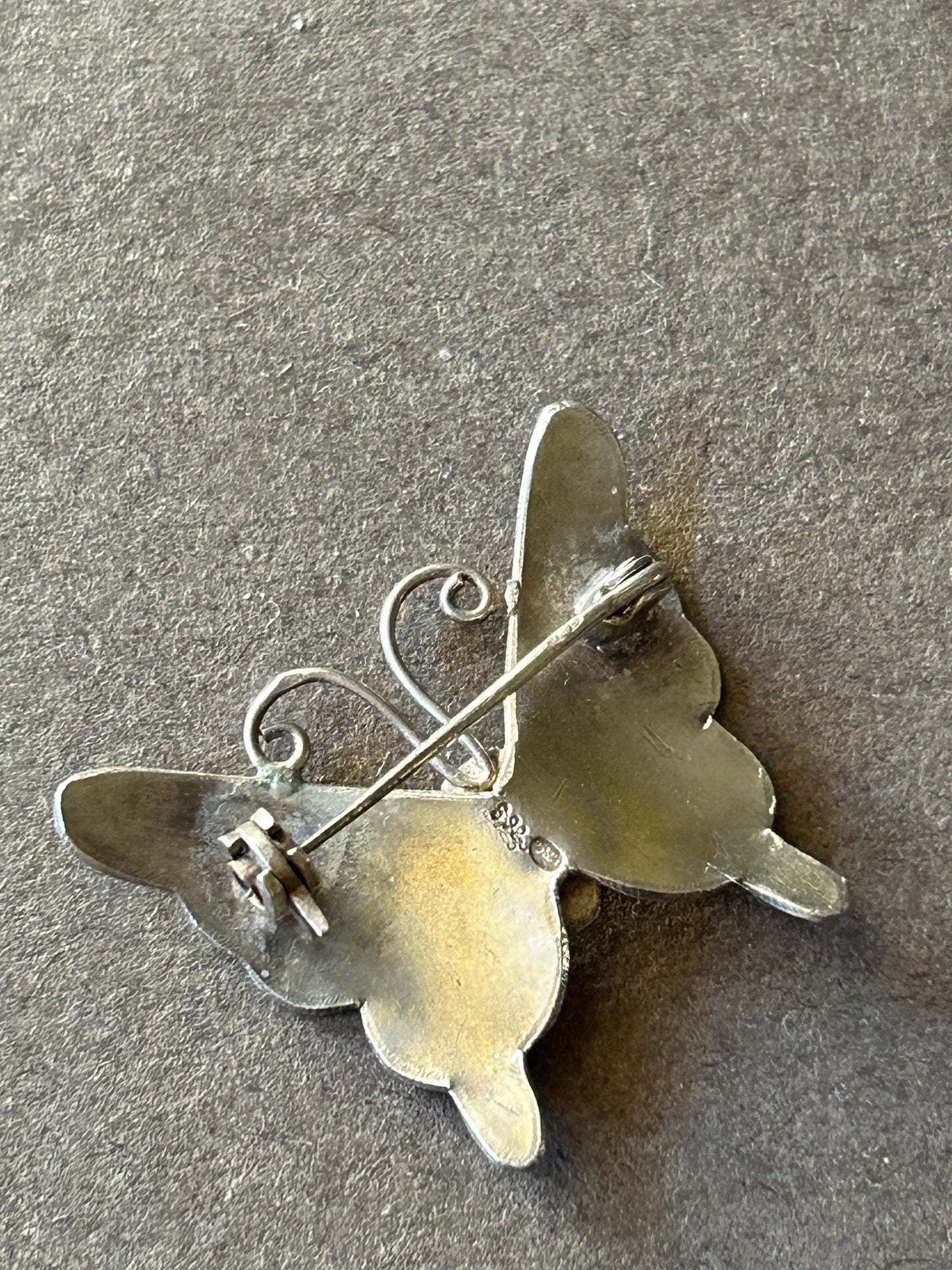 Brooch Butterfly enamel sterling