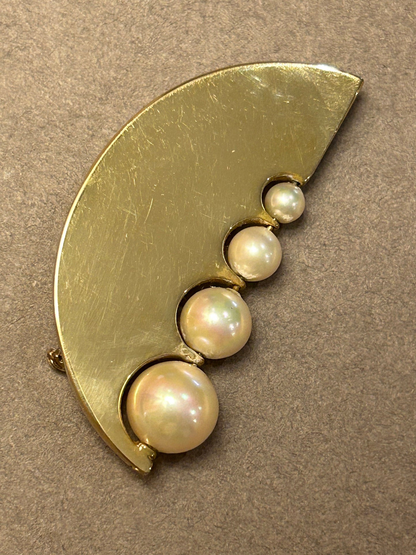 Brooch Majorica vintage vermeil 925