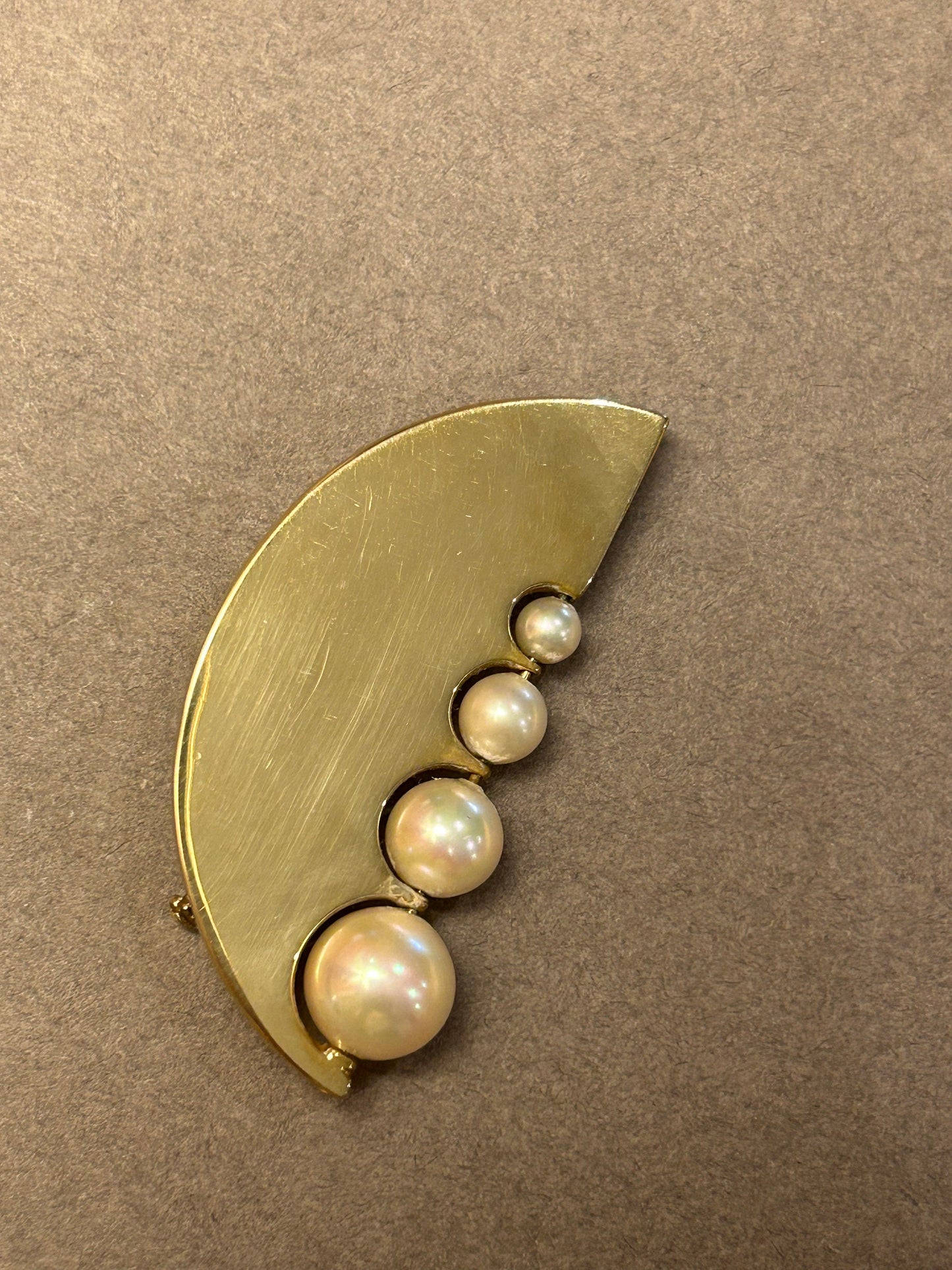 Brooch Majorica vintage vermeil 925