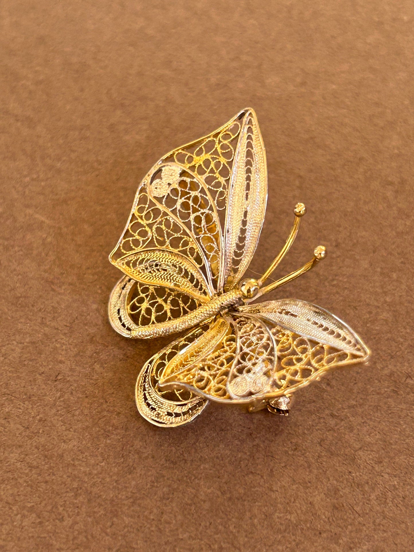 Silver brooch Butterfly  vintage 800