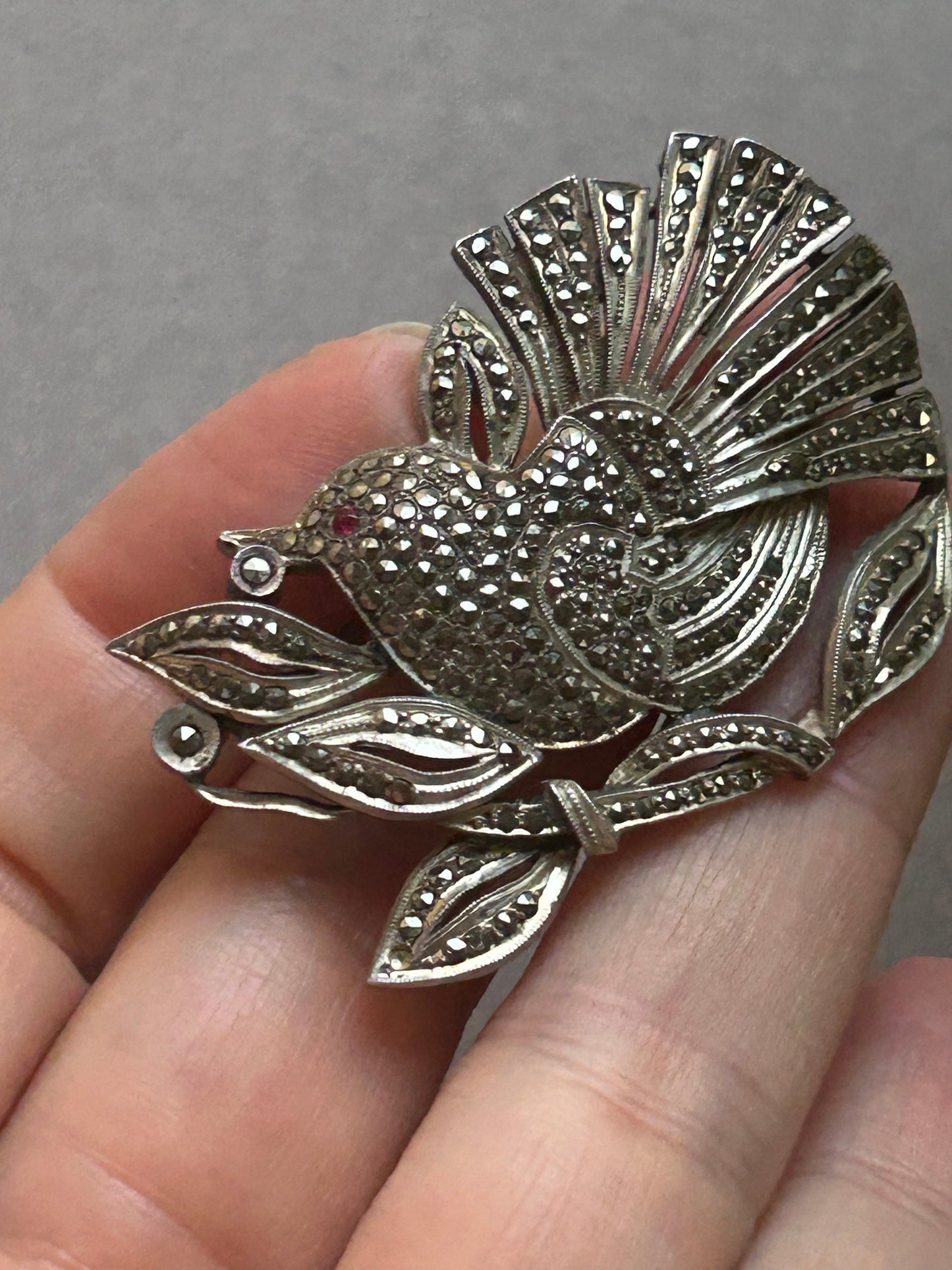 Silver antique brooch