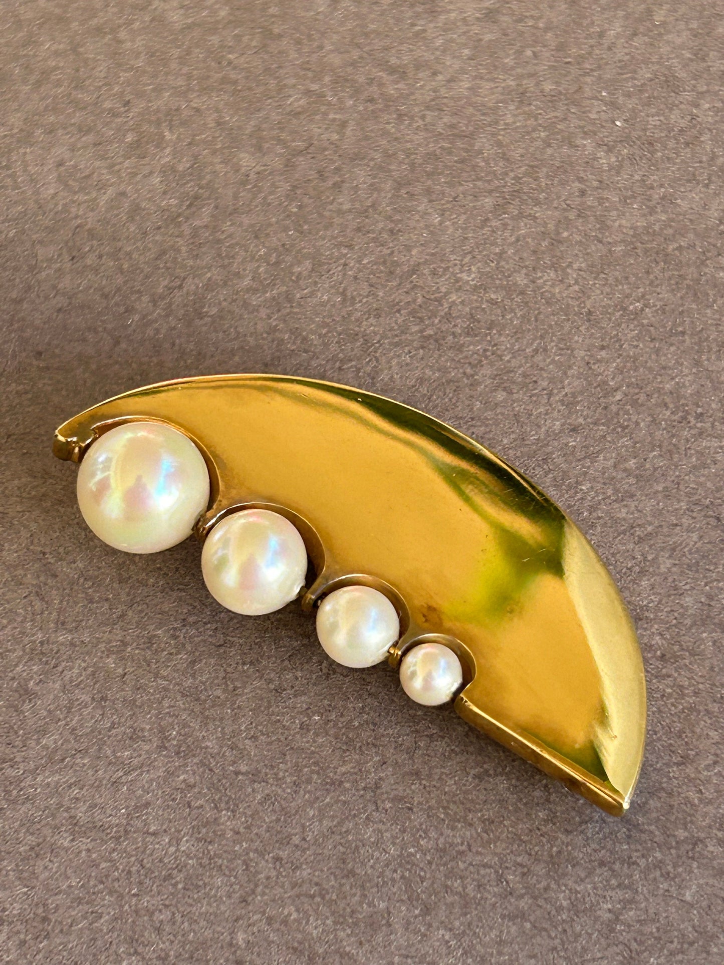 Brooch Majorica vintage vermeil 925