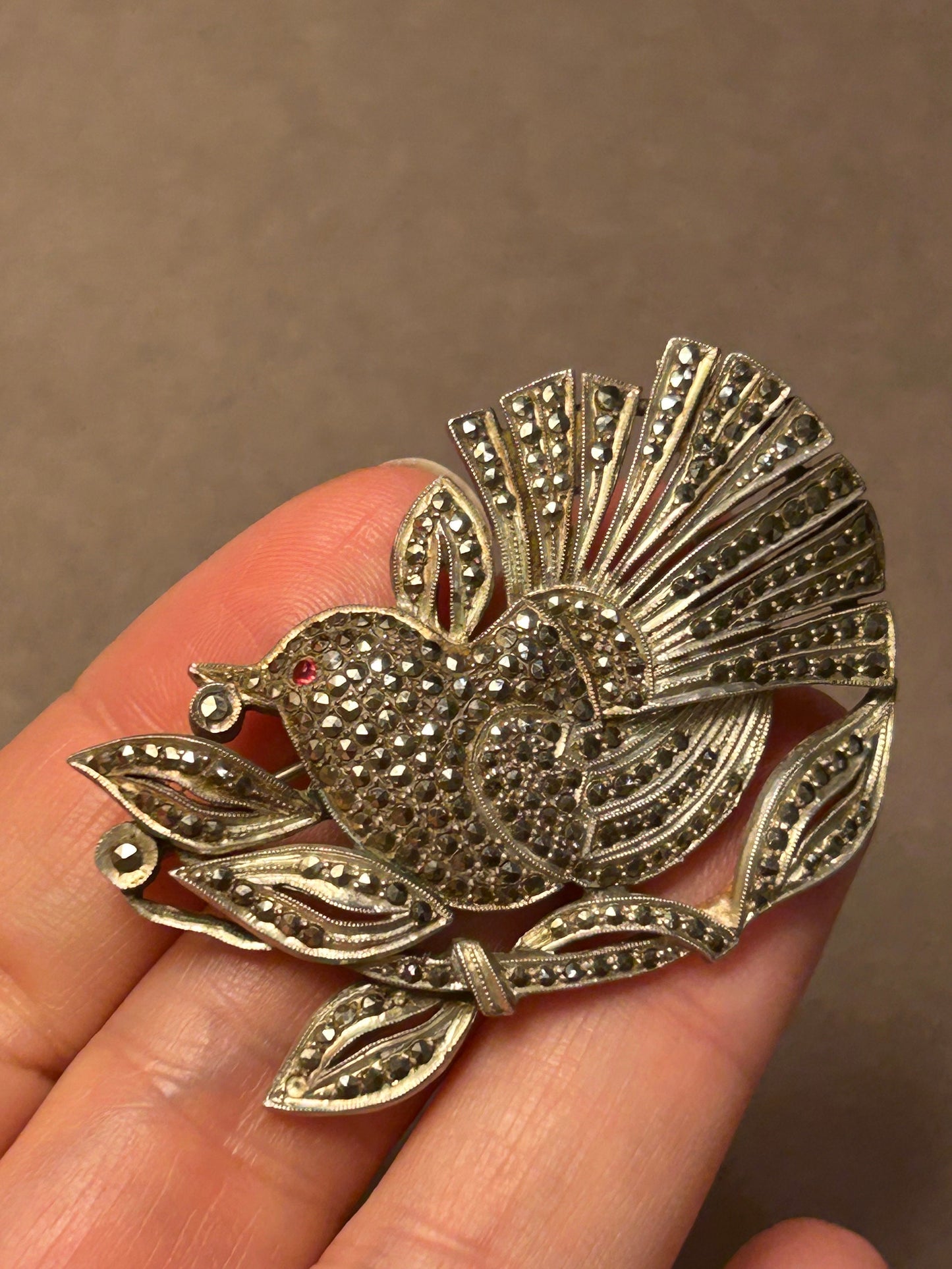 Silver antique brooch