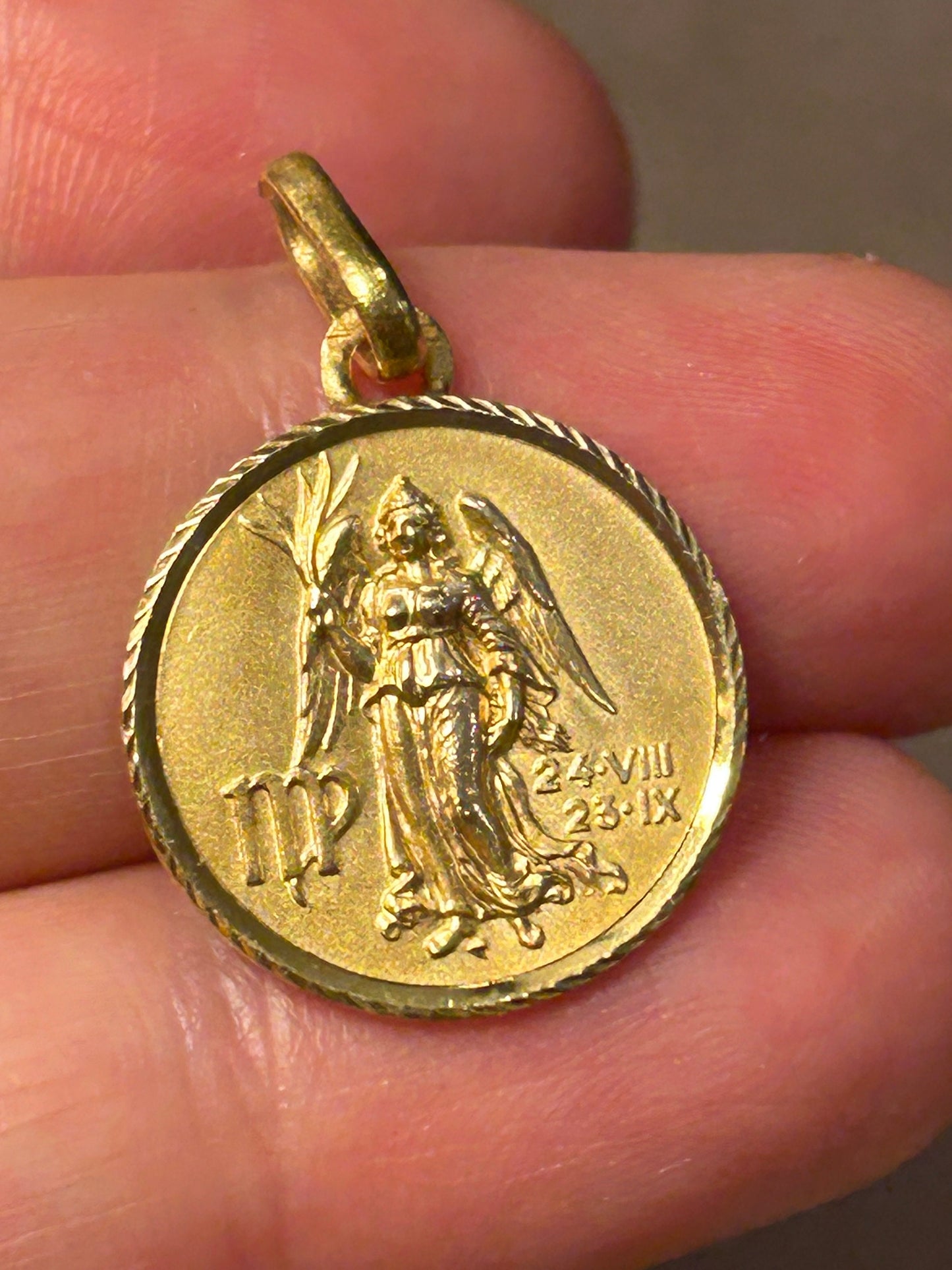 Antique pendant "Zodiac" "Virgo" gold plated