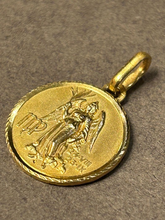 Antique pendant "Zodiac" "Virgo" gold plated