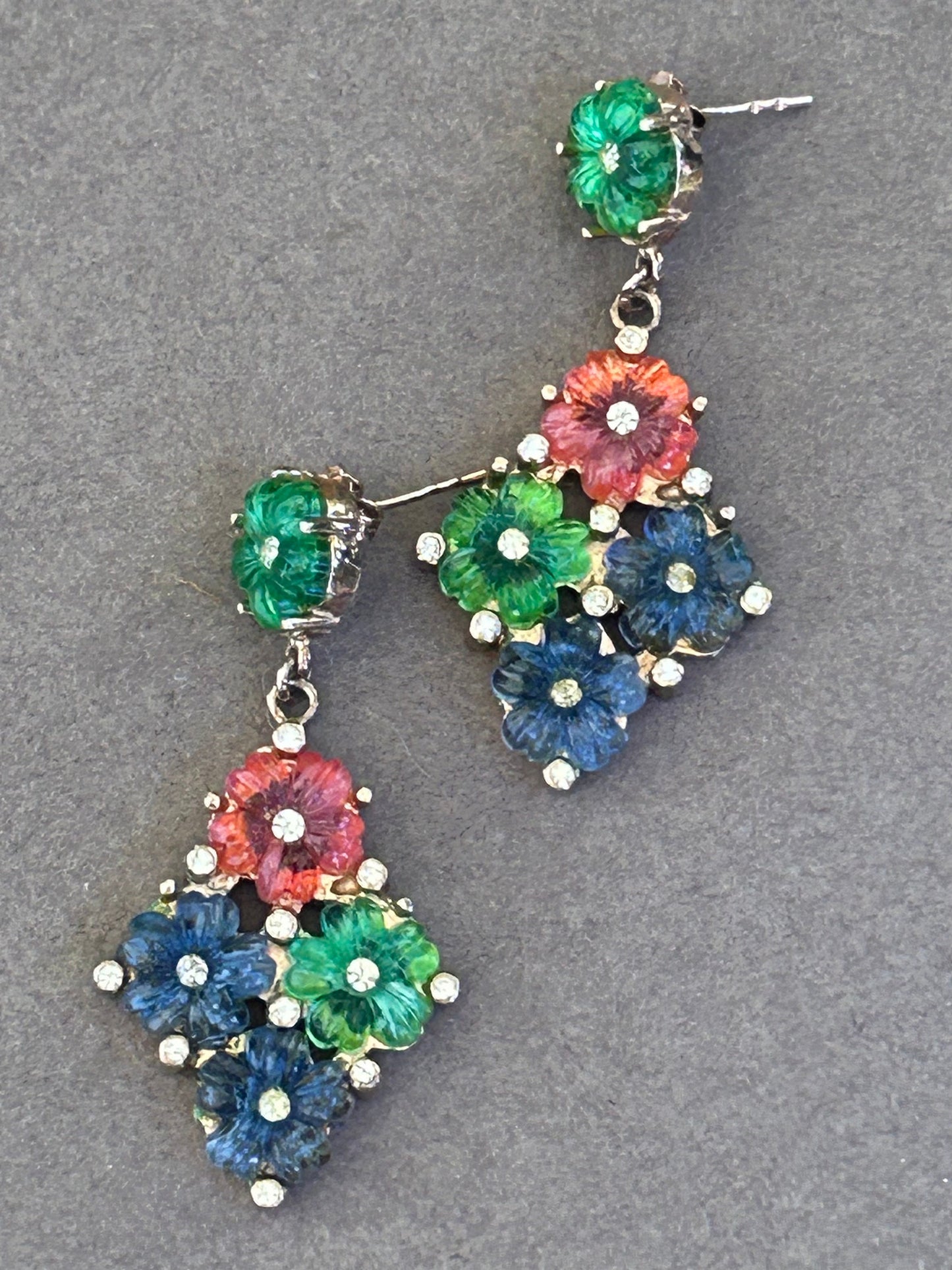 Tutti Frutti vermeil earrings vintage 925