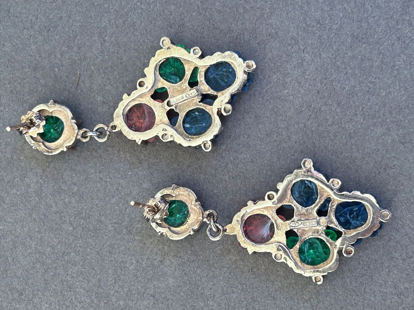 Tutti Frutti vermeil earrings vintage 925